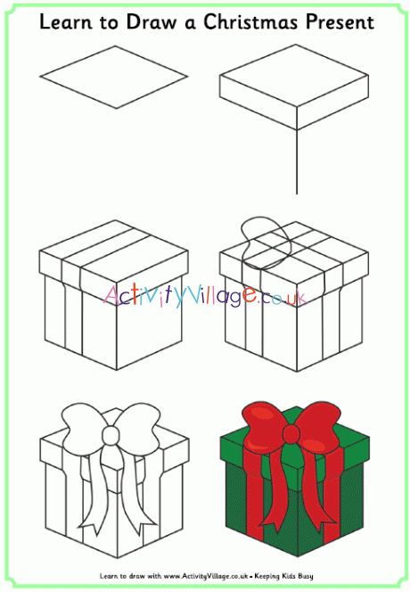 Learn to draw a Christmas present