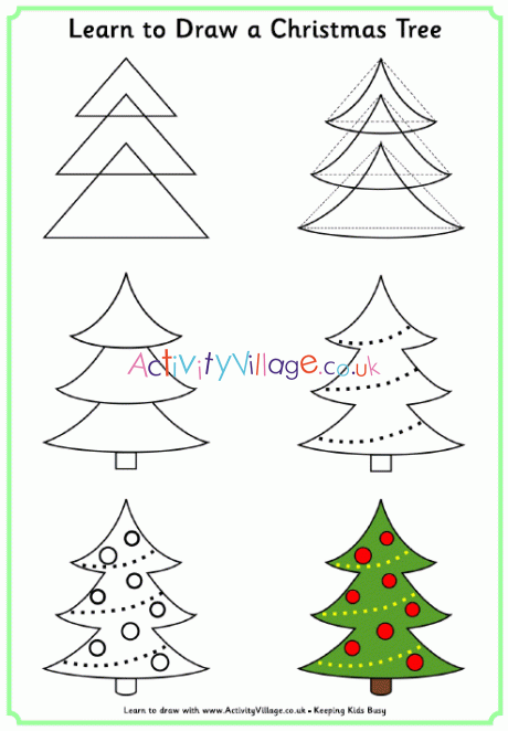 Learn to draw a Christmas tree