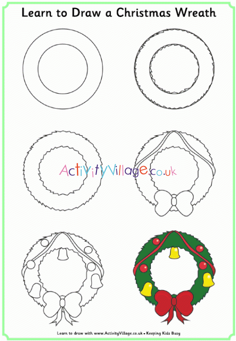Learn to draw a Christmas wreath