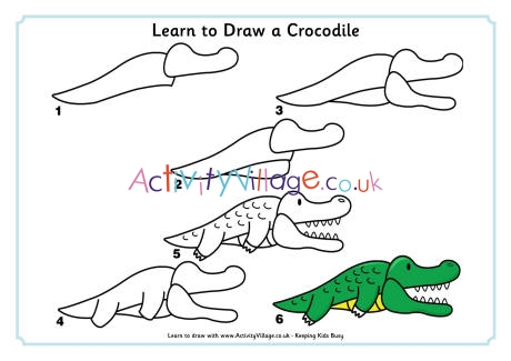Learn to draw a crocodile 