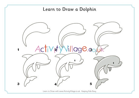 Learn to draw a dolphin