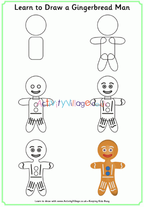 Learn to draw a gingerbread man