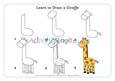 How to Draw a Giraffe | A Step-by-Step Tutorial for Kids