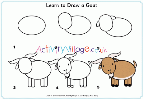 Learn to draw a goat