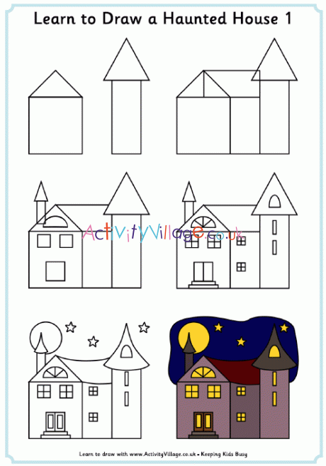 Learn to Draw a Haunted House 1