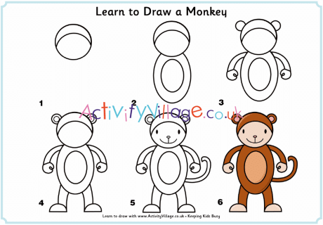Learn To Draw A Monkey #monkey #stepbystep #kidsstfuff #kids #kidsfun #kidscrafts. learn to draw a monkey
