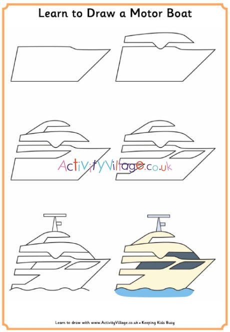 Learn to draw a motor boat