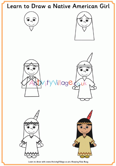 Learn to draw a Native American girl