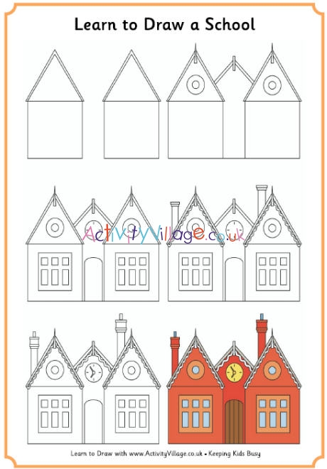 Learn to draw a Victorian school