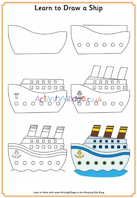 Learn to draw a ship