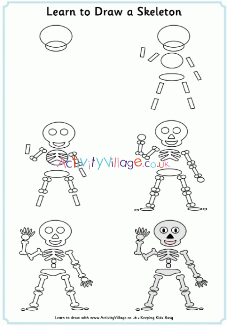 How to Draw a Skeleton - Really Easy Drawing Tutorial