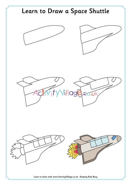 Learn to draw a space shuttle