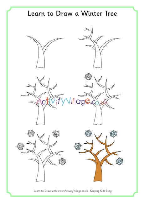 how to draw winter trees step by step - michael-swan