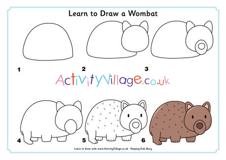 How To Draw A Wombat Learn to Draw a Wombat