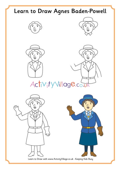 Learn to draw Agnes Baden-Powell 