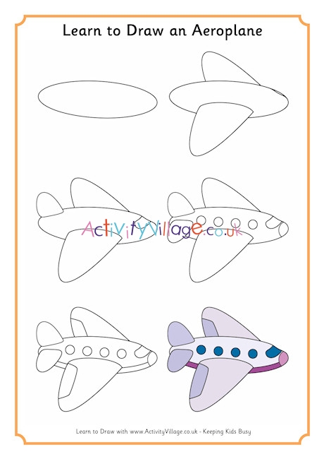 aeroplane drawing with colour | coloring pages - coloramic