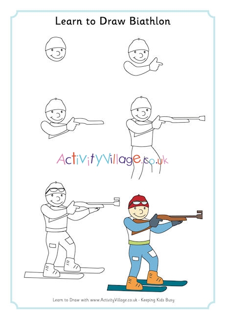 Learn to draw biathlon