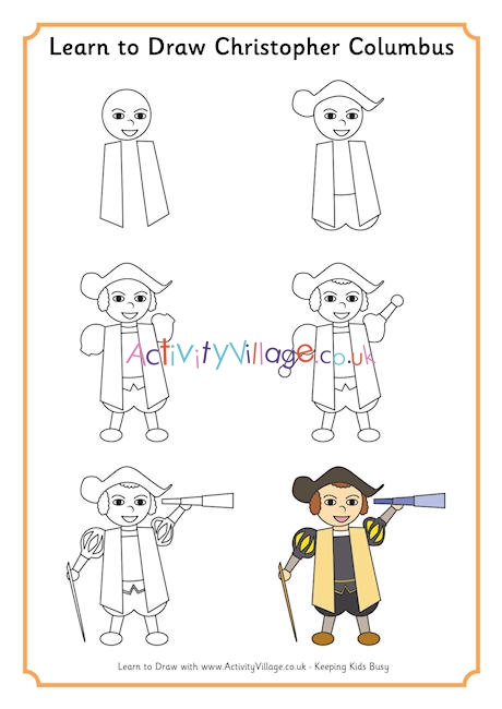 draw christopher columbus simple drawing  Clip Art Library