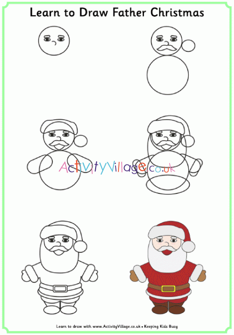 Learn to draw Father Christmas