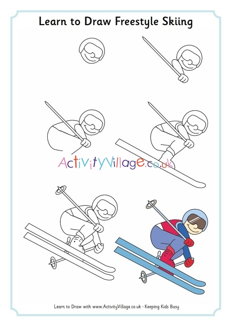 Learn to draw freestyle skiing