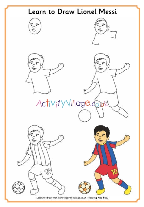 drawing pictures of lionel messi