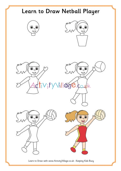 Learn to draw a netball player