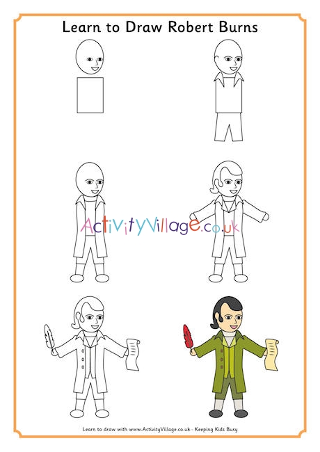 Learn to draw Robert Burns