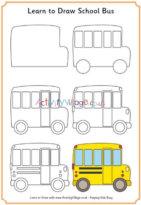 Yellow Schoolbus Childlike Drawing Stock Illustration - Illustration of  school, single: 4389671