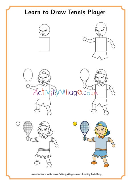 Learn to draw a tennis player