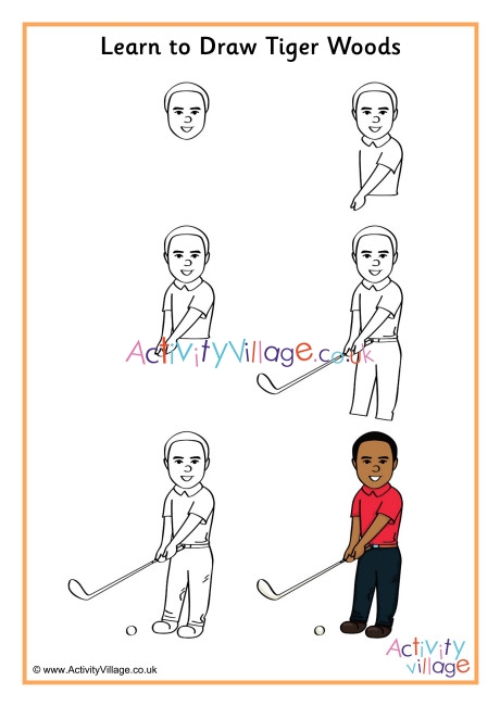 Learn To Draw Tiger Woods