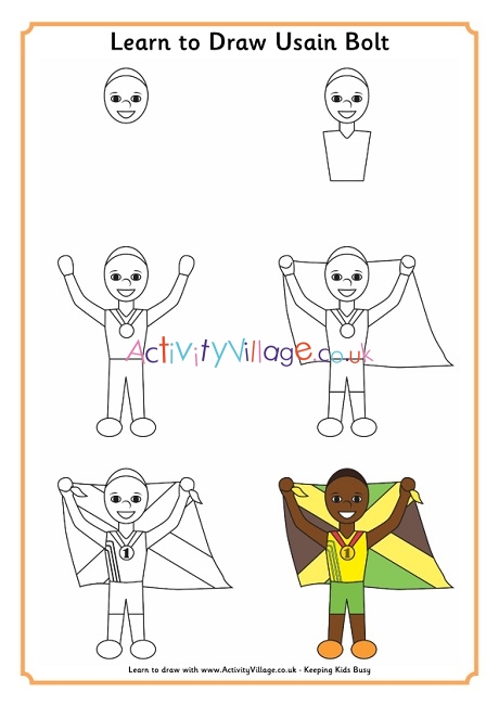 Learn to draw Usain Bolt
