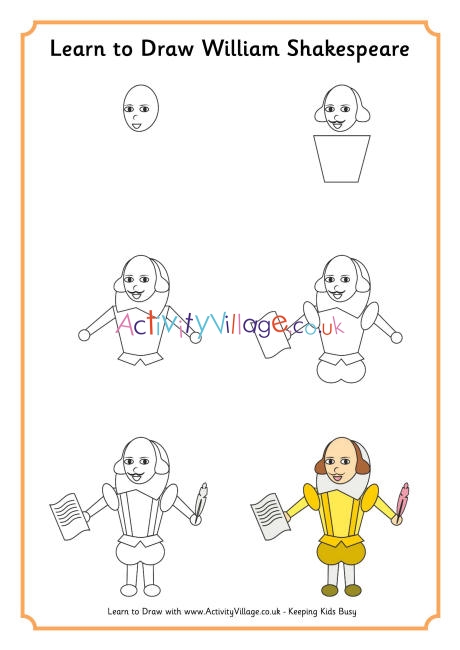 Learn to draw William Shakespeare