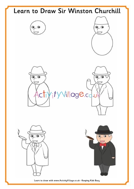 Learn to draw Winston Churchill