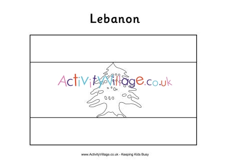 Lebanon colouring flag