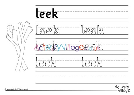 Leek Handwriting Worksheet
