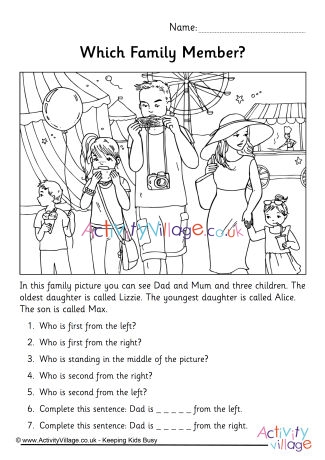 Left and right positions picture worksheet 2