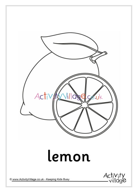 Lemon colouring page