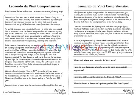 Leonardo da Vinci Comprehension