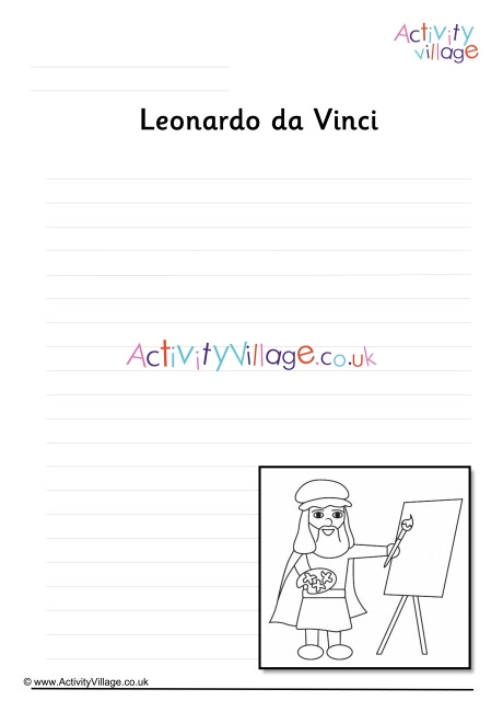Leonardo da Vinci Writing Page