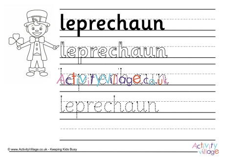 Leprechaun Handwriting Worksheet