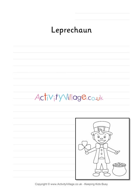 Leprechaun writing page