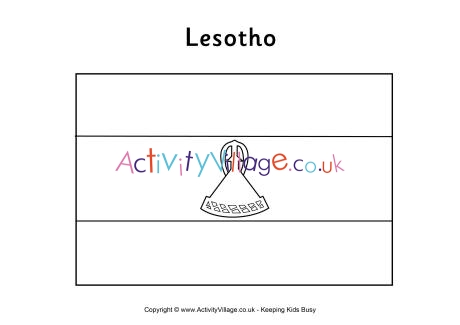 Lesotho flag colouring page