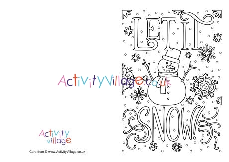 Let It Snow colouring card
