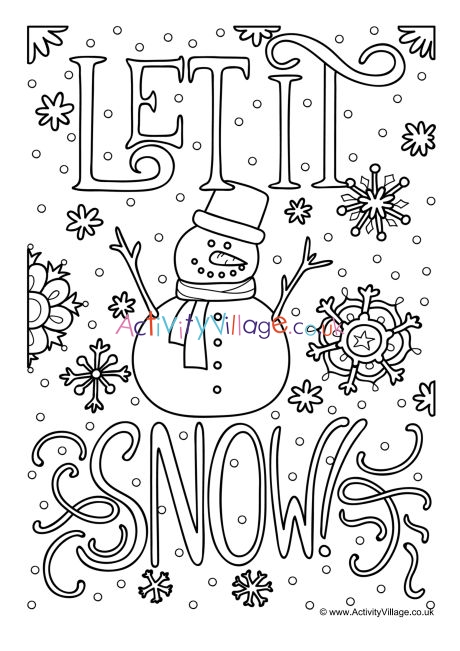 Let It Snow colouring page