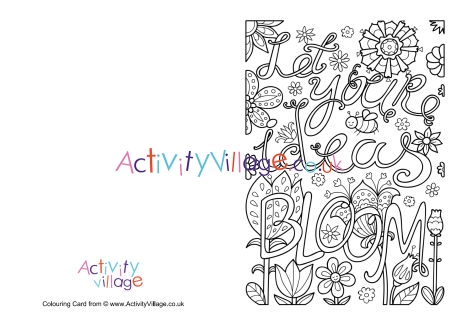 Let your ideas bloom colouring card