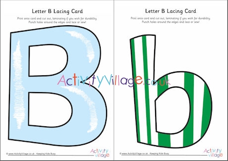 Letter B lacing card