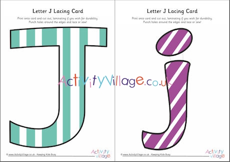 Letter J lacing card 