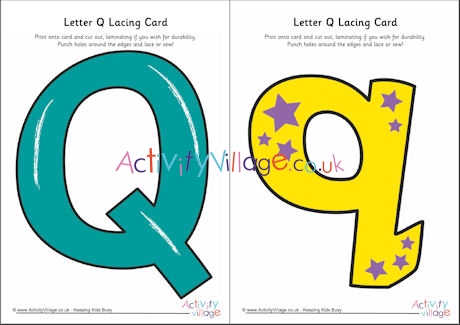 Letter Q lacing card 