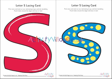 Letter S lacing card 