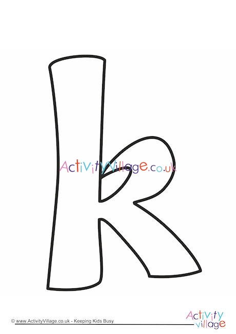 Letter Template Lower Case K Quirky